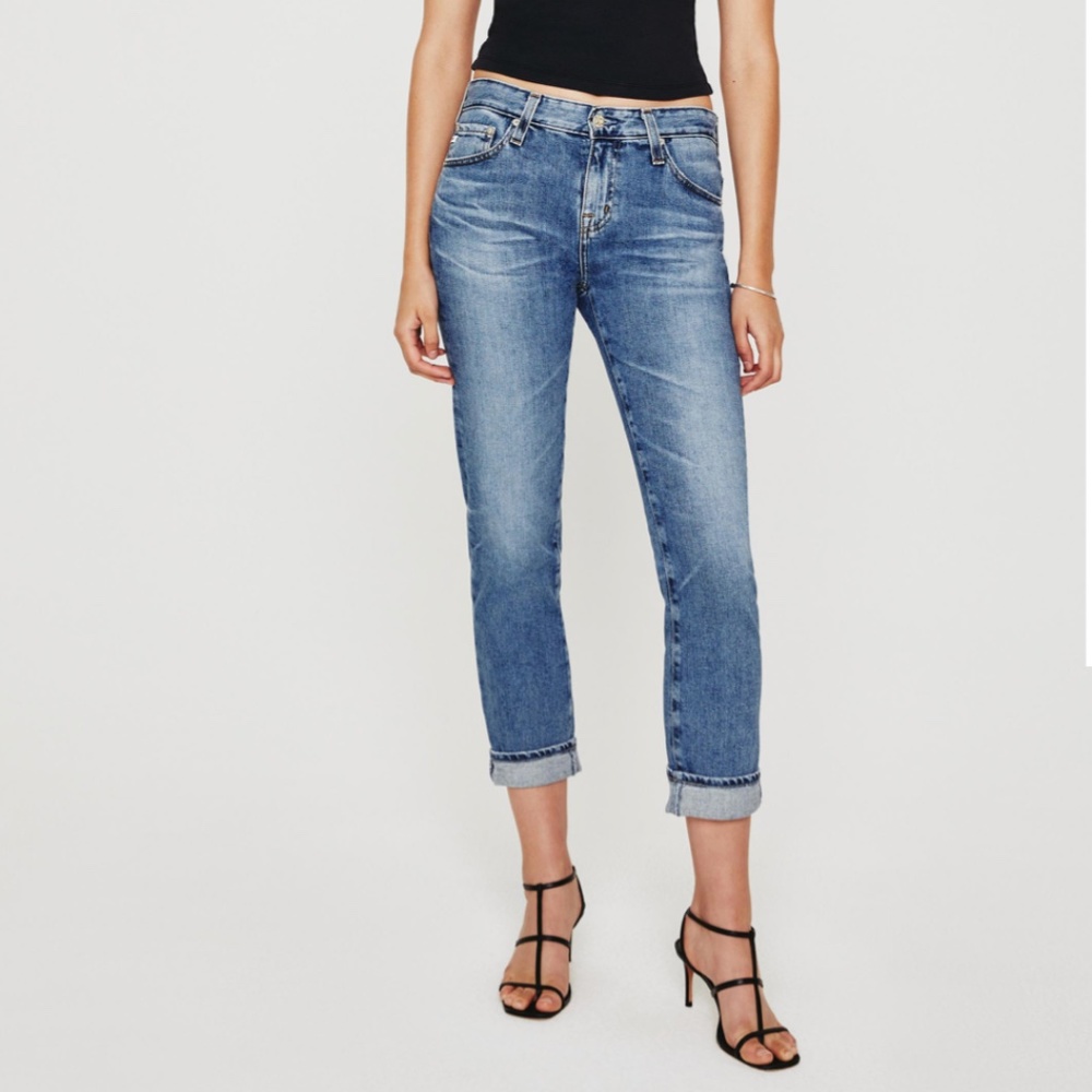 AG Jeans Ex-Boyfriend Mid-Rise Slim-Fit Crop Jeans EUC!